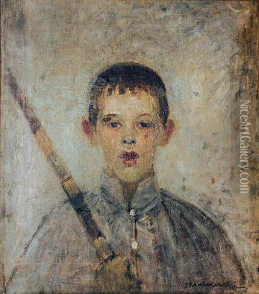 Portret Syna Artysty - Rafala Oil Painting - Jacek Malczewski