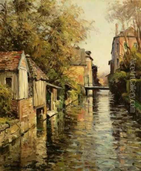 On The Canal Oil Painting - Louis Aston Knight
