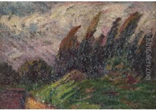 Italian Landscape(storm) Oil Painting - Fujishima Takeji