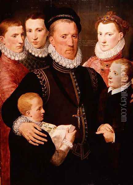 George, 5th Lord Seton 1531-95 and Family, 1572 Oil Painting - Frans Pourbus the younger
