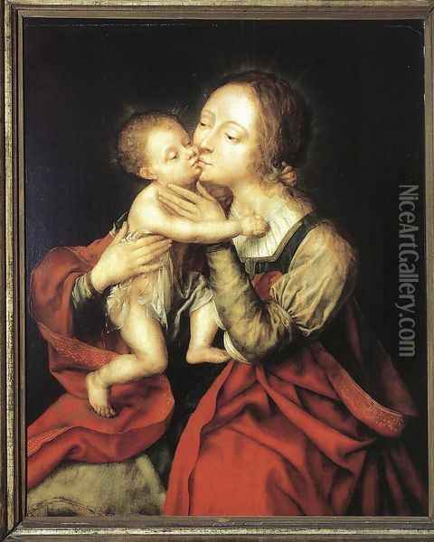 Holy Virgin and Child Oil Painting - Jan Massys