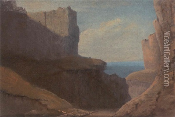 Cheddar Gorge Oil Painting - William Daniell