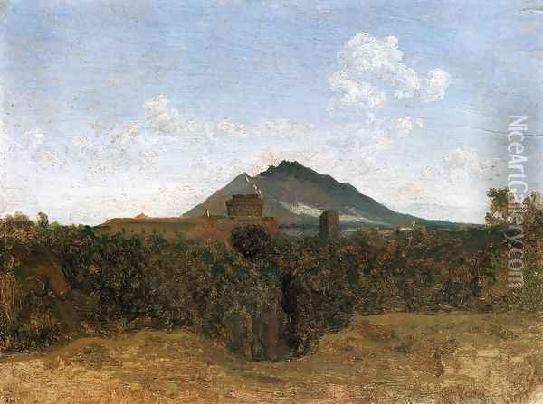 Civita Castellana and Mount Soracte Oil Painting - Jean-Baptiste-Camille Corot