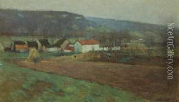 ''the Farm, Giverny, 1907'' Oil Painting - Edmund William Greacen