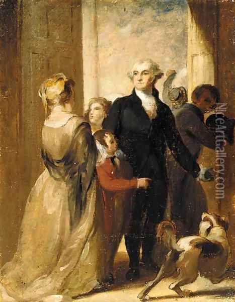 Washington Family Oil Painting - Thomas Sully