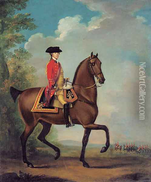Equestrian portrait of Richard Hilary Taylor Oil Painting - David Morier