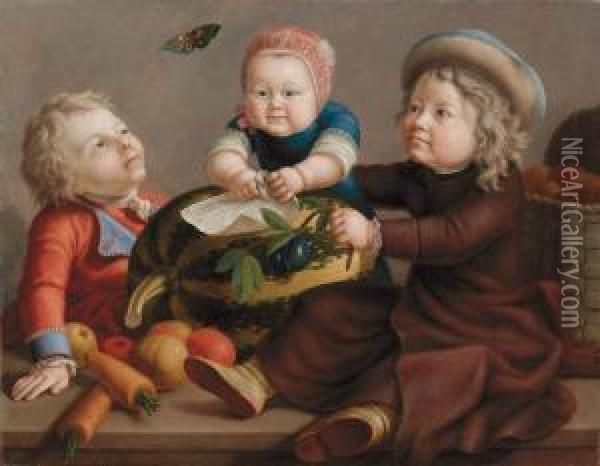 I Figli Del Pittore Oil Painting - Johann Heinrich Suhrland