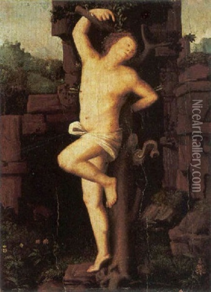 San Sebastiano Oil Painting - Amico Aspertini
