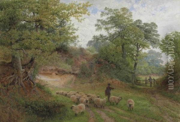 Through Woodland Pastures Oil Painting - George Shalders