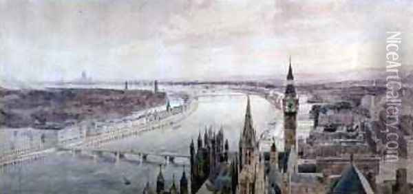 Panorama of London Oil Painting - Henry Newton