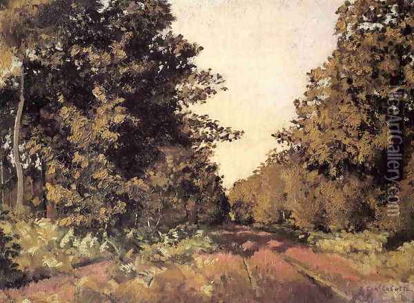 Yerres Woods At La Grange Path Of The Great Ha Ha Oil Painting - Gustave Caillebotte