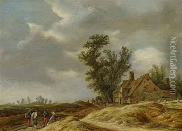 Dunenlandschaft Mit Bauernhaus Oil Painting - Pieter Nolpe