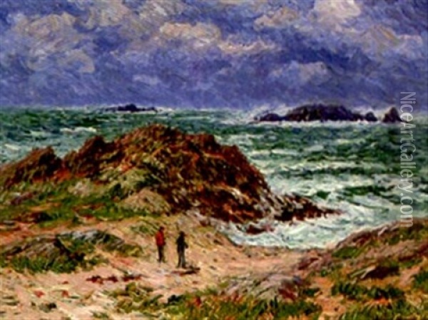 Bord De Mer En Bretagne Sud Oil Painting - Henry Moret