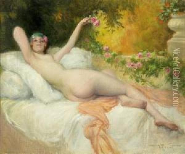 Femme Nue Allongee Oil Painting - Albert Joseph Penot