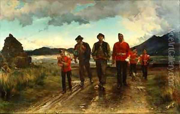 'Listed for the Connaught Rangers': Recruiting in Ireland Oil Painting - Lady (Elizabeth Southerden Thompson) Butler