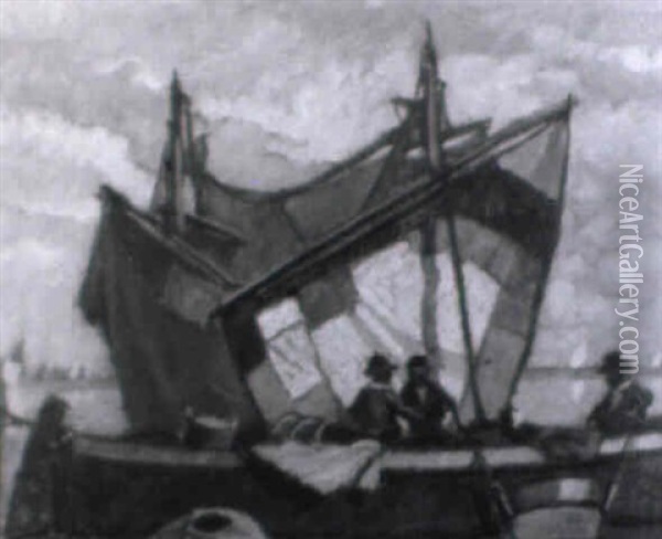 Fischerboote In Der Lagune Von Chioggia Oil Painting - Ludwig Dill