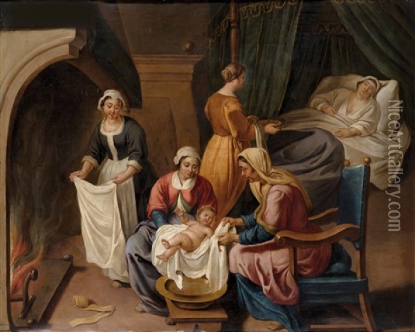 El Nacimiento De La Virgen Oil Painting - Peter Van Lint