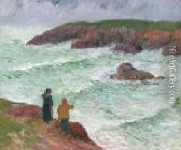 Les Falaises Pres De La Mer Oil Painting - Henri Moret