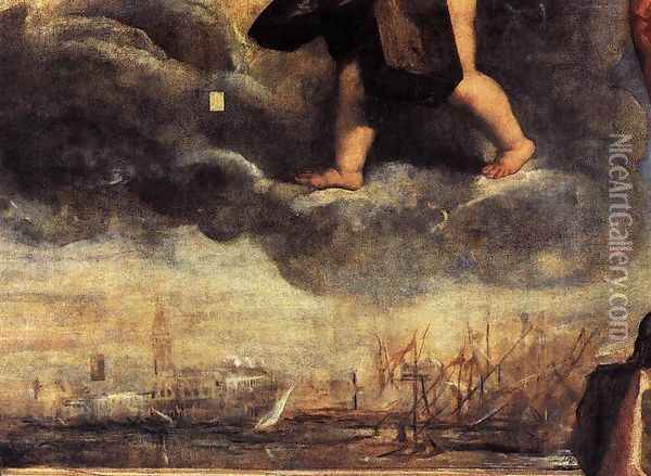 Doge Antonio Grimani Kneeling Before the Faith (detail 2) Oil Painting - Tiziano Vecellio (Titian)