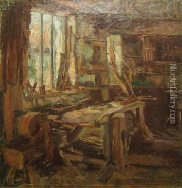 Het Atelier. Oil Painting - Jean Mayne