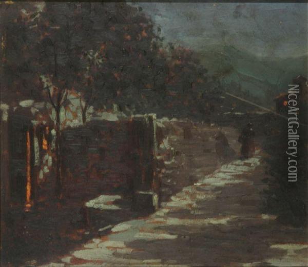Sentiero Notturno Oil Painting - Lazzaro Luxardo