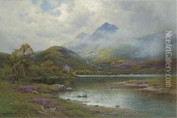 Loch Oich And Ben Tigh, West Highlands Oil Painting - Alfred de Breanski