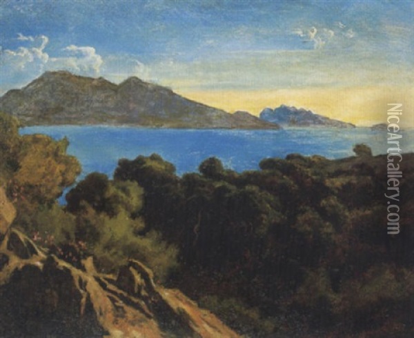 Vue De Montredon, Pres De Marseille Oil Painting - Paul Jean Flandrin