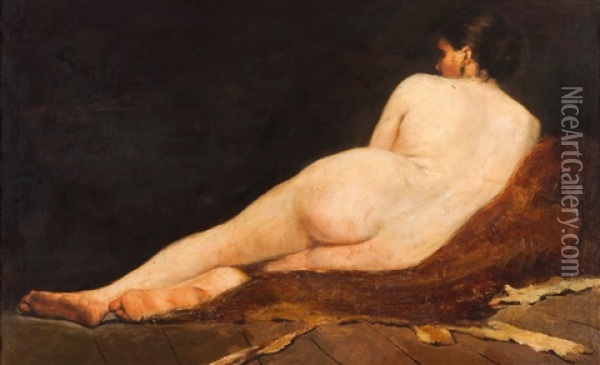 Feminine Nude Oil Painting - Jose Velloso Salgado