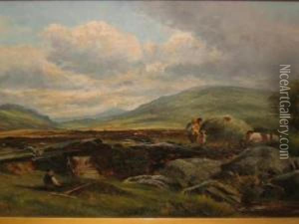 Ogwen Valley, North Wales Oil Painting - Alexander Jnr. Fraser