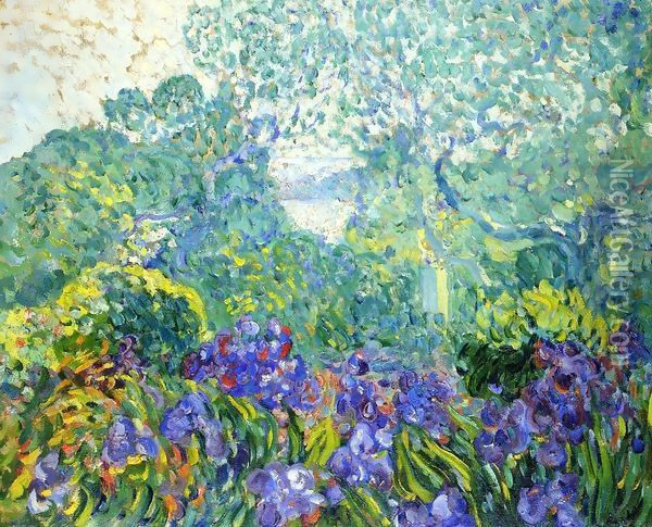 Landscape with Violet Irises 1903 Oil Painting - Leon De Smet