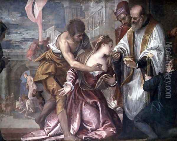 The Martyrdom and Last Communion of St. Lucy Oil Painting - Paolo Veronese (Caliari)