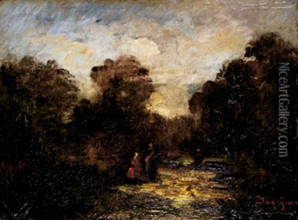 Scene Dans Un Paysage Oil Painting - Marie Nicolas Honore du Veyrier