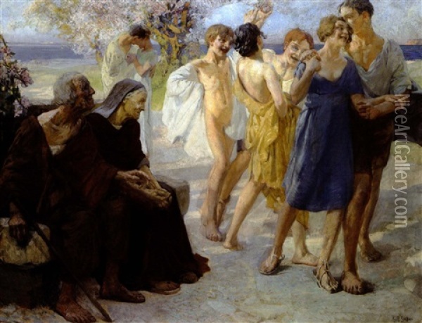 La Primavera Oil Painting - Giulio Aristide Sartorio