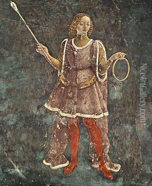 Allegory of March- Triumph of Minerva (detail 5) 1476-84 Oil Painting - Francesco Del Cossa