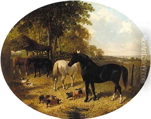 In the farmyard 2 Oil Painting - John Frederick Herring Snr