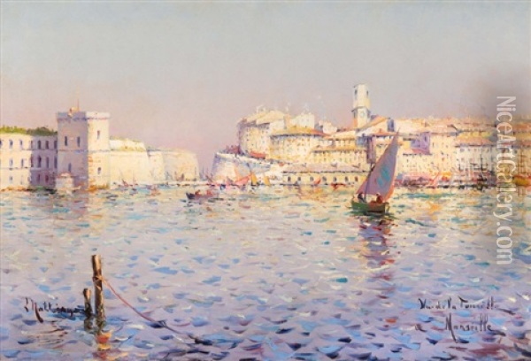 Entree Du Port De Marseille Oil Painting - Louis Nattero
