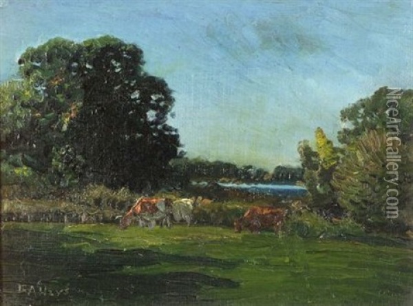 Eden Park Pond, Rhode Island Oil Painting - George Arthur Hays