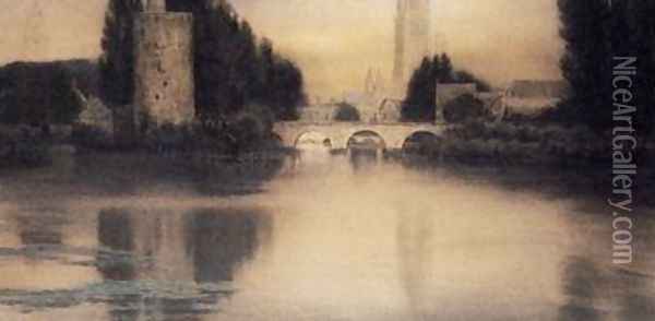 In Bruges. The Minnewater Oil Painting - Fernand Khnopff