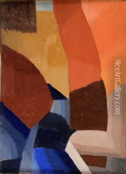 Composition Informelle Oil Painting - Louis Leon Eugene Billotey