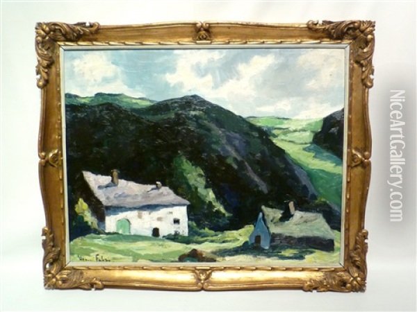 Vue De Village Oil Painting - Elysee Fabry