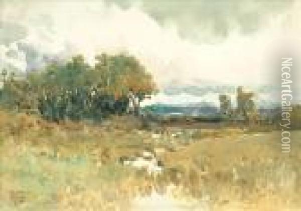 A Riverlandscape Oil Painting - Arthur Suker