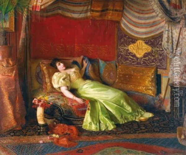 Dreams Of The Orient Oil Painting - Georges Croegaert