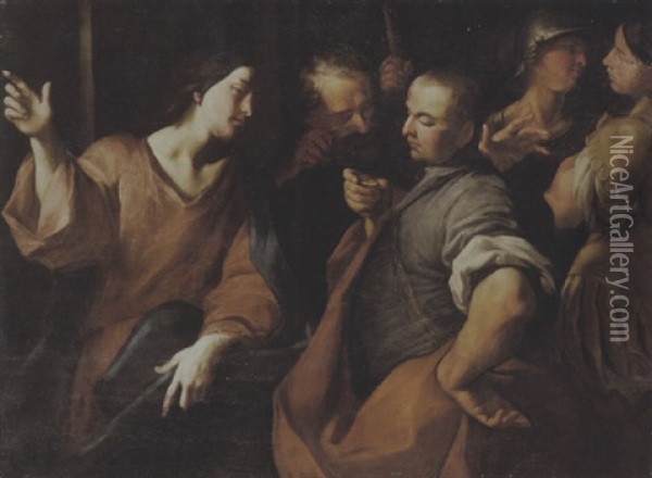 Christus Und Die Geldwechsler Oil Painting - Giovanni Battista Piazzetta