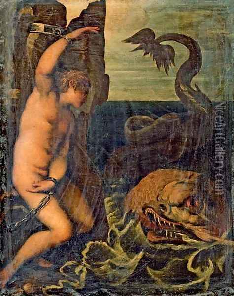Andromeda Oil Painting - Agostino Carracci