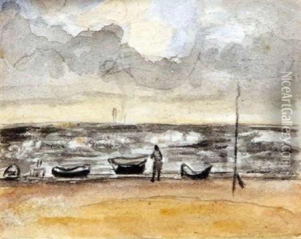 Boats At Aldeburgh Oil Painting - Thomas Gainsborough