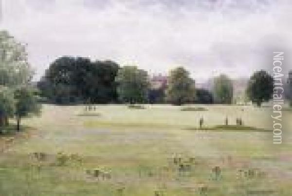 Golfing, The Thirteenth Tee At Killermont Oil Painting - George, Captain Drummond-Fish