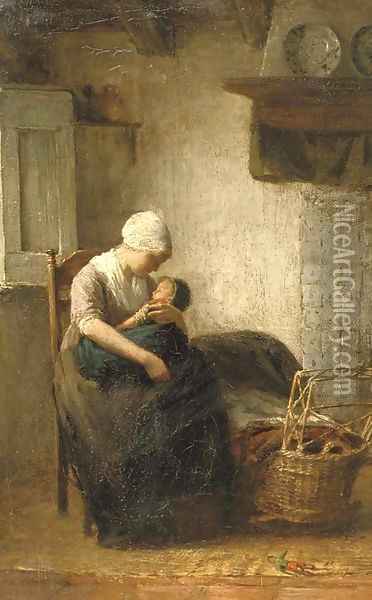 Motherly love Oil Painting - Albert Neuhuys