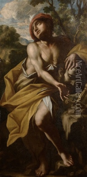 David Et La Tete De Goliath Oil Painting - Giovanni Battista Spinelli