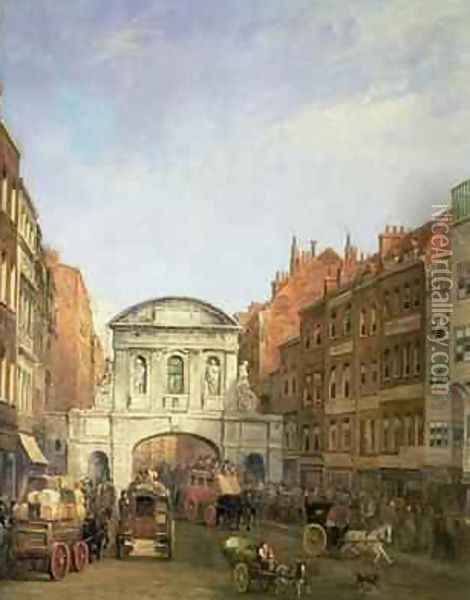 Temple Bar From the Strand Oil Painting - William Haines