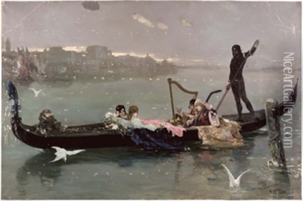 Gondelfahrt In Venedig Oil Painting - Vasili Aleksandrovich Kotarbinsky